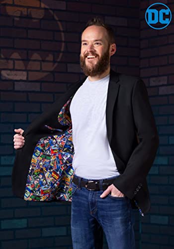 DC Comics Adult Black Batman Blazer for Men, Adult Batman Suit Jacket for Casual and Business Dress2
