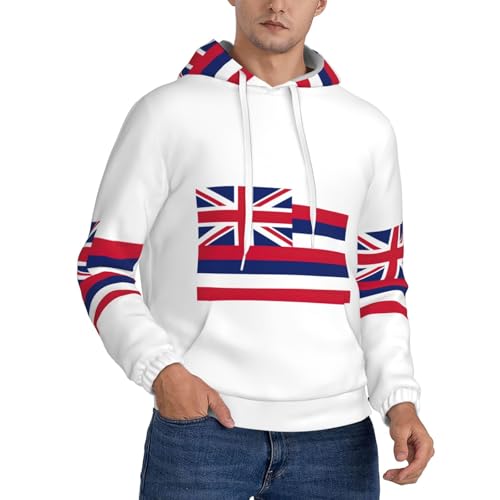 Sweat à capuche drapeau hawaïen pour homme avec poches et manches longues