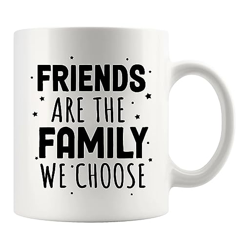 Panvola Friends Are The Family We Choose Friendship Gifts Best Friends Inspirational Ceramic Mug Novelty Drinkware 11oz White
