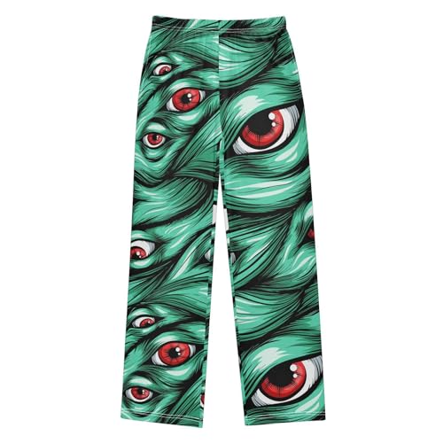 Boys' Pants Scary Fantasy Hair Eye Pattern Long Bottoms Jogger Pants Elastic Waist Trousers with Pockets S-XL