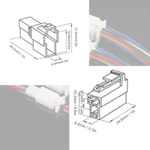 Image of Electrical Automotive Wire Connector, T-Type 2 Power Plug Male Female Socket Plug and Terminals Kit Fit for Kenwood FT-7800R, FT-8800R, FT-8900R