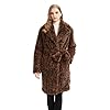 GRAN ORIENTE Luxury Winter Thickened Leopard Print Long Coats For Women,Faux Mink Fur Fluffy Trench Cardigan Jacket Overcoat