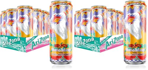 Image of AriZona Spicy Mucho Mango x Mikes Hot Honey - 22 Fl Oz (24 Pack)