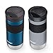 Contigo 16oz Vacuum-Insulated Stainless Steel Leak-Proof Travel Mug, 2-Pack - Keeps Drinks Hot/Cold for Hours, Blueberry/Gold Morel