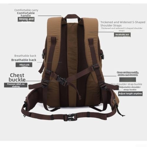 Sac à dos randonnée 28L nylon imperméable léger marron trekking - 5