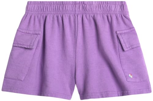 RBX Girls Fleece Sweat Shorts with Pockets, Cargo Style, Sizes 5-12 Lilac