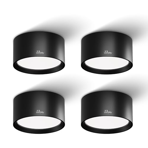 Image of Murphy 3W LED Disc Surface Light Black Finish | Warm White 3000K | Up to 300 Lumens | Aluminium Body | BIS Approved | 2 Year Warranty | Pack of 4