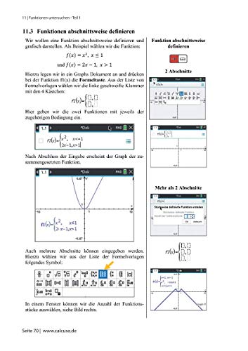 CALCUSO Fachbuch kompatibel mit Taschenrechner TI-Nspire CX II-T & II-T CAS - 160 Seiten in 17x24cm - Schnelleinstieg mit Anwendungsbeispiele und Aufgaben