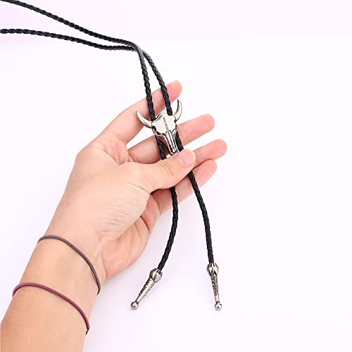 Lolias Bolo Tie,Handmade Vintage Bolo Ties For Men Western Cowboy Leather Necktie With Natural Tiger Eye Stone Costume Accessories For Men Women 6Pcs #TOP5