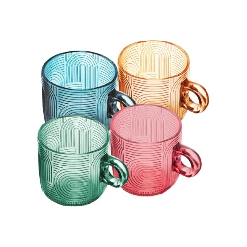 WOLFF - Conjunto 4 Xícaras de Vidro Frankfurt Colorido 220ml WOLFF - Conjunto 4 Xícaras de Vidro Frankfurt Colorido 220ml