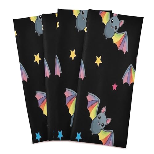 Paños de cocina superabsorbentes con murciélagos de dibujos animados en pack de 6 unidades 3