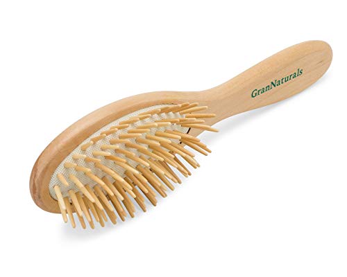 Grannaturals Wooden Brush With Wooden Bristles -Oval Wood Curly Hair Brush For Detangling And Styling For Womens Hair #TOP2