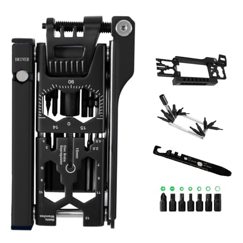 38 in 1 Bike Multi Tool Kit, Bike Multitool Repair Kit with Torx/Hex/Spoke Wrench & Screwdriver & Chain Breaker & Tire Lever Tool, Portable Bicycle Tools Accessories for Road Mountain Cycling