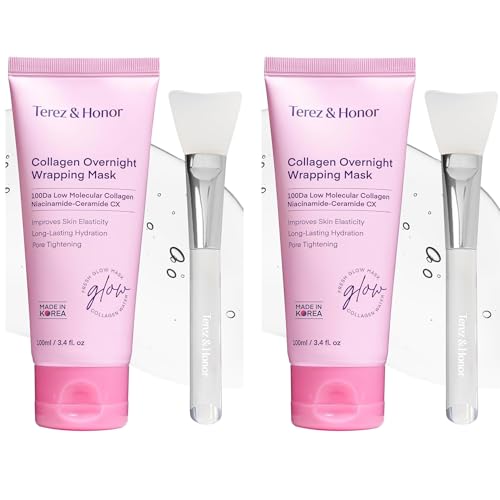 Terez & Honor 大容量100ml コラーゲン オーバーナイト ラッピングマスク スリーピングマスク ピールオフパック ハリ ツヤ 弾力 乾燥 保湿 毛穴 スキンケア ナイトケア 敏感肌 韓国コスメ 100ml (2set)