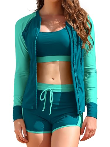 Maillot de bain 3 pièces rashguard femme pour vos journées de surf actif
