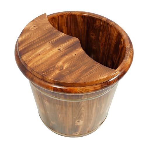 Cubeta de madera para baño de pies con rodillo de masaje miniatura 4