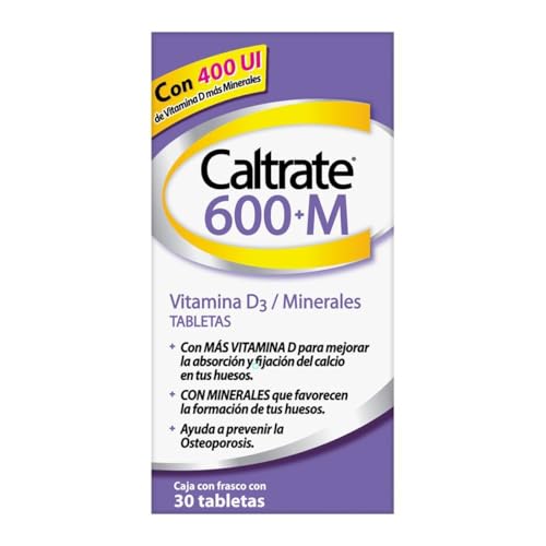 Caltrate Suplemento de Calcio 600 +M 600mg / 400 UI Frasco con 30 tabletas