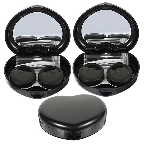 TOBBOMEY Caja De Lentes De Contacto con Estuche Compacto Kit para Mujer 3 Unidades