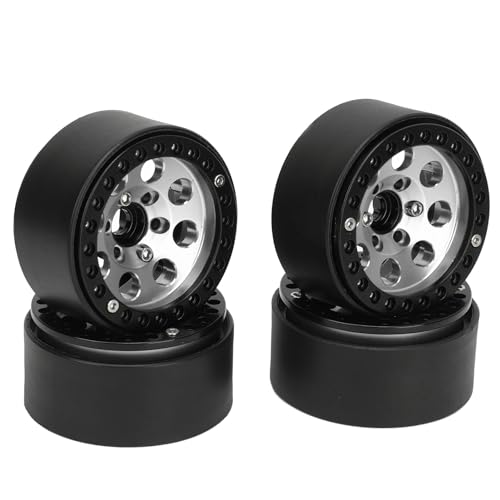 Aro de Roda de Carro RC, Cubo de Roda RC Estável de 1,9 Polegadas para Redcat GEN8 (Prata)