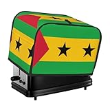 Flagge von Sao Tome & Principe bedruckte 2-Scheiben-Toaster-Abdeckung, staubdicht, ölwiderstandsfähig, schützt kleine Küchengeräte