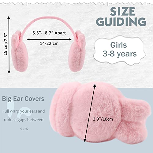 Peecabe Toddler Girls Winter Earmuffs Rabbit Foldable Ear Muffs Kids Faux Fur Ear Warmers Plush Ear Covers For Baby Girl Outdoor (Pink) #TOP5