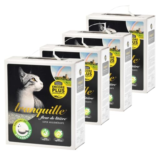 Tranquille - Litière Minérale pour Chat Fleur de Litière 4,5 litres - Pack de 4
