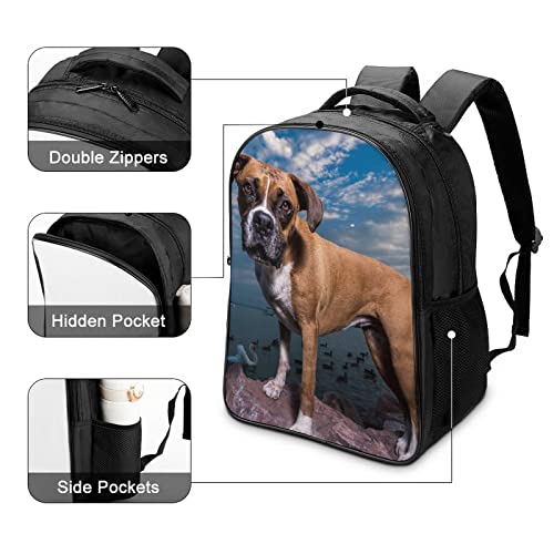 Sac à dos scolaire relief 3D cool backpack avec motif chien sauvage unique