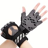 vtgrf Fingerless Fitness Gloves with Wrist Support for Men - Ideal for Gym, Workout & Weight Lifting, Sports Gloves with Padded Design, Excellent Grip and Cushion Pads (Large)