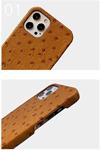Étui en cuir iPhone 13 résistant aux chocs et rayures motif autruche - 2