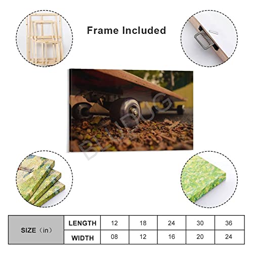 Bludug Vintage Skateboard Canvas Print Poster Skateboarding Canvas Art,Skateboard Wall Art Canvas Painting Wall Art Poster For Bedroom Living Room Decor20X30Inch(50X75Cm) #TOP1