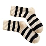 MCAOAL Flauschige Socken, Streifen Crews, weiche Haussocken, kuschelig warm, zum Schlafen zu Hause...