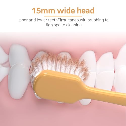 Weiche Zahnbürsten für Erwachsene, Set mit sechs ultraweichen Zahnbürsten, ultraweiche Zahnbürste mit breitem Kopf, weiche Zahnbürste für Erwachsene, eingezogenes Zahnfleisch u – Bild 6