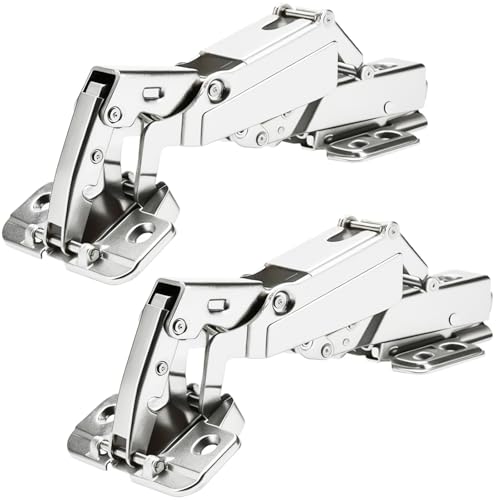 2-Pieces 165 Degree Lazy Susan Hinge, Face Frame, Clip On Plate for Easy Installation, Hydraulic Concealed Soft Closing Hinges for Cabinet Corner Kitchen Door by SINYOWOT - Image 5