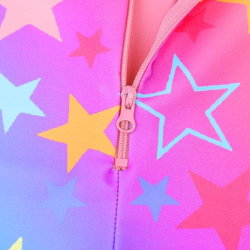 Image of TFJH E Girls Long Sleeve One Piece Swimsuit UPF 50+ Front Zipper Rash Guard Stirrup for Beach