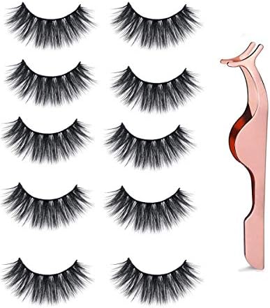 Professional (5 pairs) Faux 3D Mink Eyelashes Thick Long Multilayer Fluffy False Eyelashes With Free Precision Eyelashes Clip