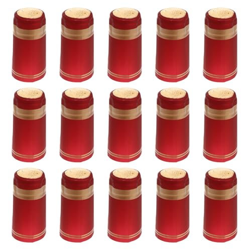 Amosfun Capsules Thermorétractables Lot de 100 pour Bouteilles Vin Rouge en Plastique Languette Détachable, pour Brassage Amateur