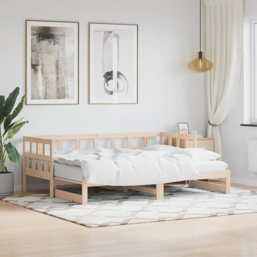 vidaXL Sofá Cama Nido Madera Maciza de Pino 90x190 cm, diván con Nido, sofá Cama, sofá diván, divanes con Nido, Cama de Invitados, sofá Cama