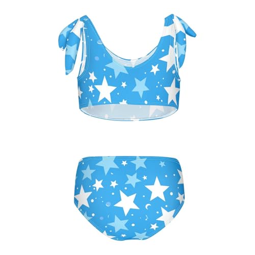 KLL Blue Stars Girls' Two Piece Bikini Sets Beach Swimsuits Swimwear Cute Shoulder Strap2