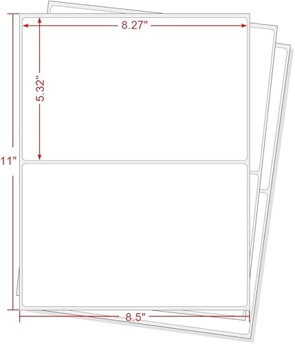 Mflabel Round Corner Half Sheet Shipping Labels 2-Up Click-N-Ship Mailing Postage Labels (1000 Labels) #TOP1