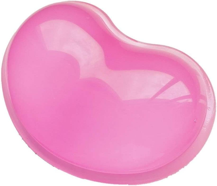 ELECTRO WOLF Ergonomic Silicone Gel Wrist Support Mouse Pad, Heart-Shaped Translucence Cool Hand Pillow Cushion Clear Wristband Pad for PC, Laptop | Effectively Reduce Wrist Fatigue & Pain (Pink)