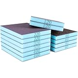 Pesutei 12 Stück Schleifschwamm, 60/80/120/220/320/400 Körnung Schleifpapier Fein, Weiches Schleifpapier Nassschleifpapier für Metall, Holz, Modell Trockenbau, Stahl, Edelstahl
