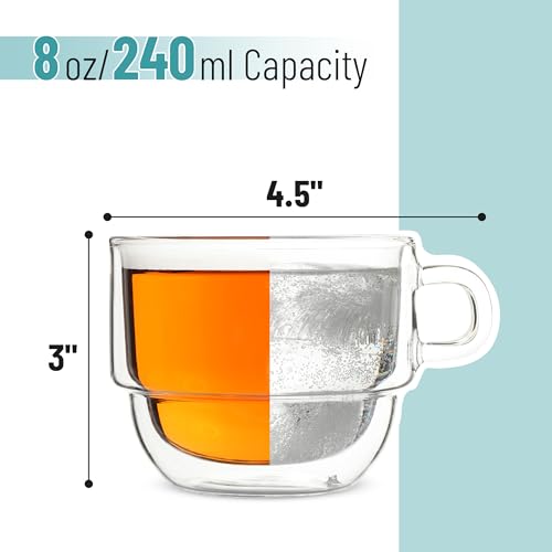 Set de 4 Mugs de Vidrio Térmico Apilables de 8 oz miniatura 3
