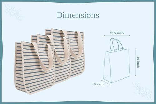 Image of Best Canvas Grocery Shopping Bags - Cloth Grocery Tote Bags - Reusable Cotton Grocery Tote Bags with Bottle Sleeves