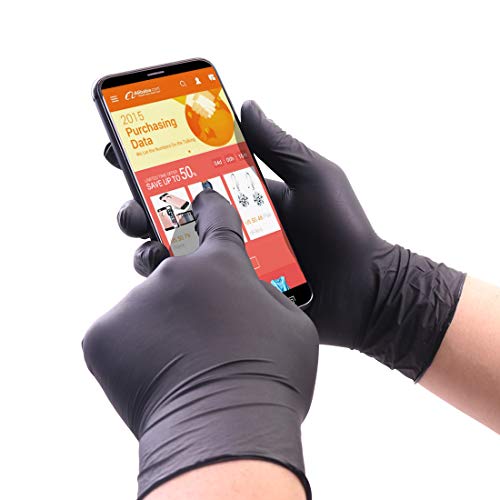 Wostar Synthetic Nitrile Disposable Gloves 3 Mil Pack of 100, Latex Free Safety Working Gloves for Food Handle or Industrial Use