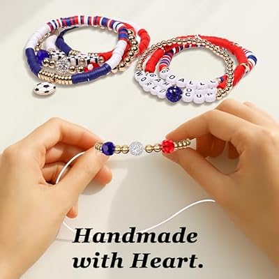 AICase Soccer Bracelets for FIFA World Cup 2026 Gifts, Game Day Soccer Fan Merch Friendship Bracelet Gear Merchandise Outfits Jewelry Accessories for Women Men USA Soccer Moms Party Favors Birthday