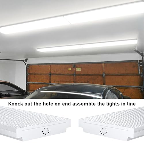 AntLux 72W LED Office Lights Ceiling 4FT LED Wraparound Light, 8600 Lumens, 5000K Daylight White, 4 Foot Flush Mount Wrap Shop Light Fixtures for Garage Workshop, Fluorescent Light Replacement, 4 Pack by ANTLUX - Image 4