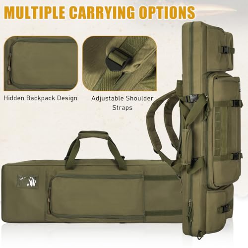Image of 26 /28 /32 /36 /42 /46 /48 /51 /55 inch Double Rifle Case Soft Gun Bag Tactical Backpack