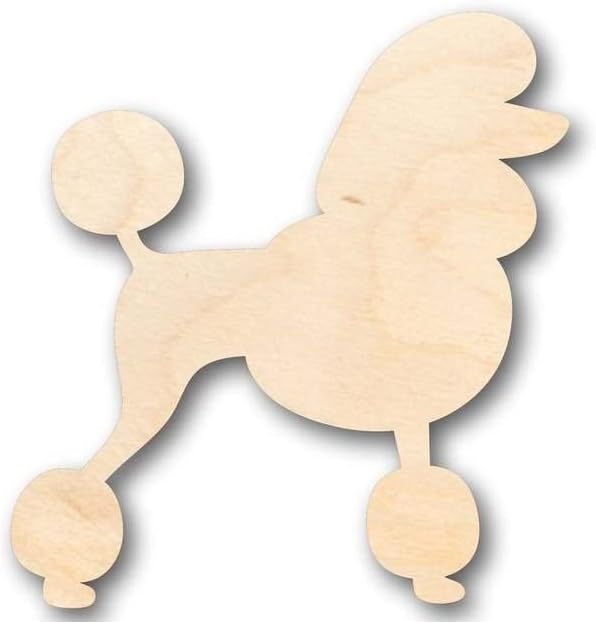 Unfinished Wood Poodle Dog Shape Animal Pet Craft up to 46" DIY 18" / 1/2"