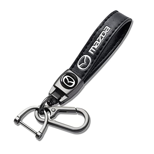 Genuine Leather Car Keychain for Mazda CX-5 CX-7 CX-8 M6 MX5 RX7 RX8 A8 CX9 MX6 R3 M2 M3 M5,Auto Key Chain Logo Style Key Ring for Women Men