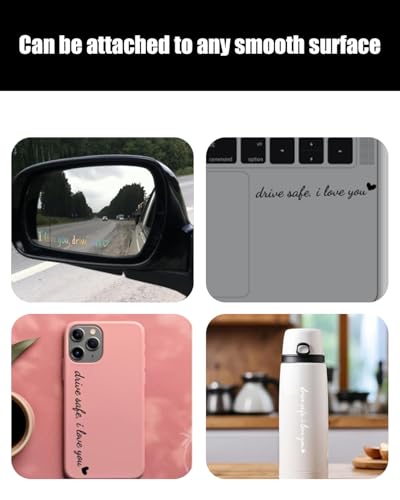 FUGLUS 6 Stück \I love you,drive safe\ Drive Safe Spiegel Aufkleber, Vinyl Rückspiegel Aufkleber, Spiegel, Autodekoration Geschenk für Fahrer Frauen Männer